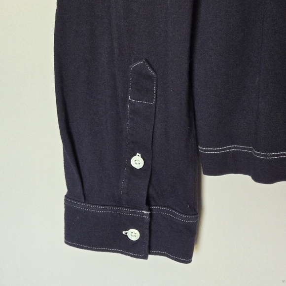 Billy Reid Men's Navy Long Sleeve Pensacola Polo Pocket Shirt Size XXL - Picture 6 of 10